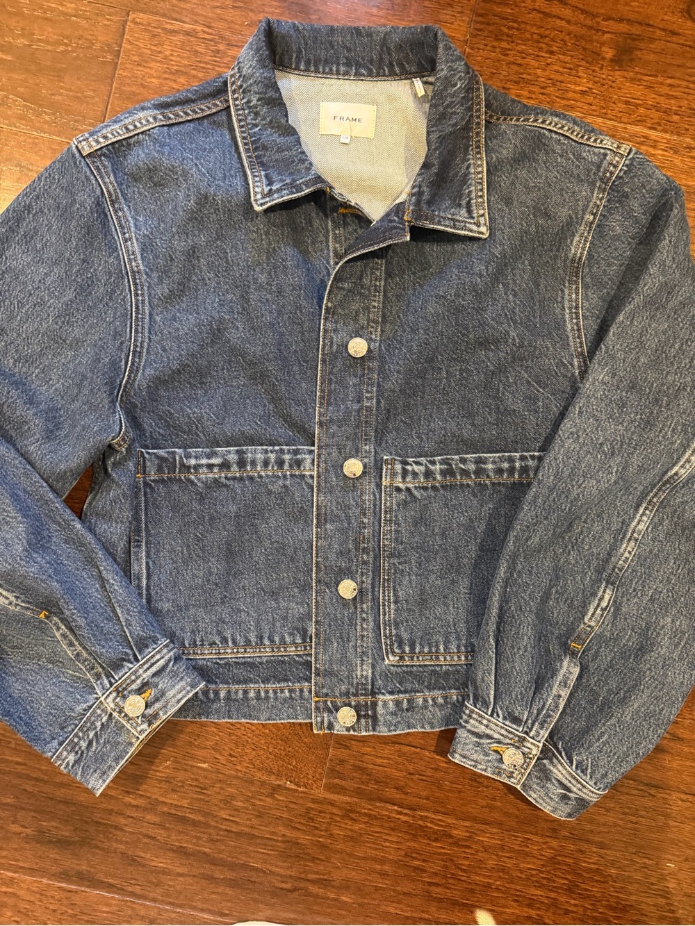 Frame Denim patch pocket Blue Jean Jacket